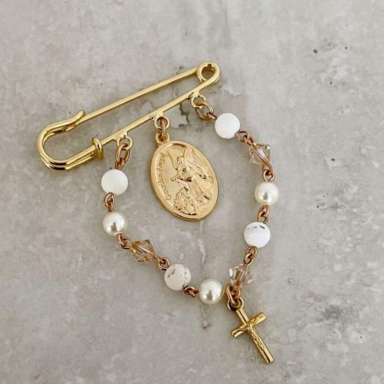 Handcrafted Lucy Cot Pin Catholic Cot Pin - Rosaries For Life Australia