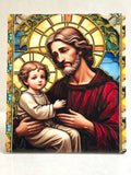 St Joseph with Jesus Plaque