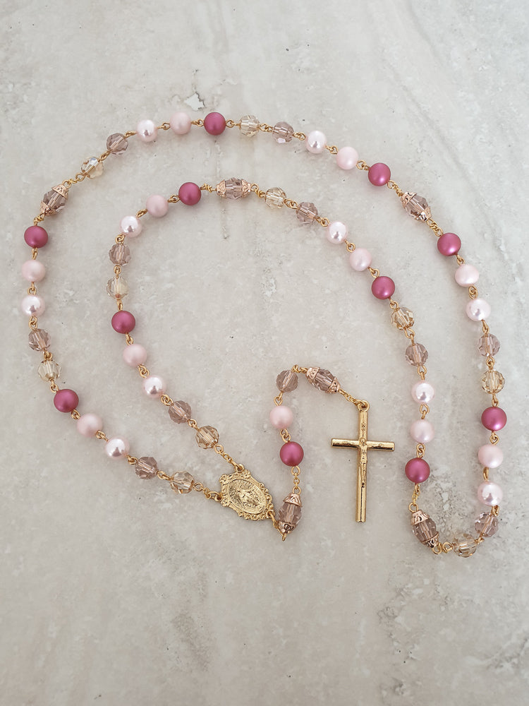 Handcrafted Therese  Rosary Catholic Rosary - Rosaries For Life Australia