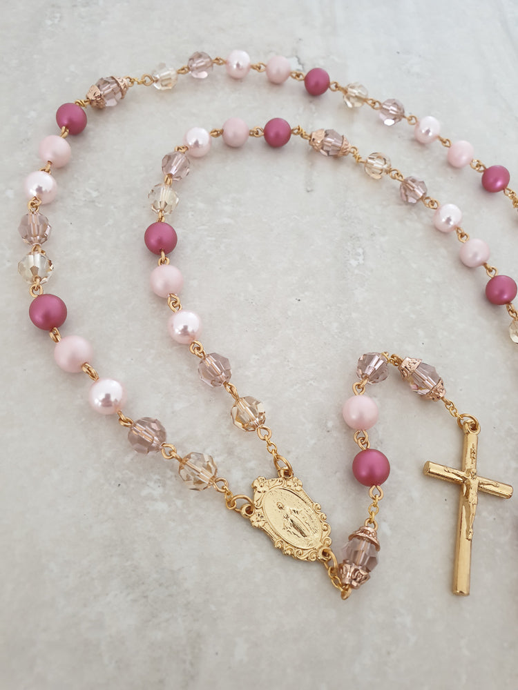 Handcrafted Therese  Rosary Catholic Rosary - Rosaries For Life Australia